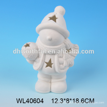 2016 mais vendidos de cerâmica figurine de Natal, porcelana branca tealight Natal ornamentos